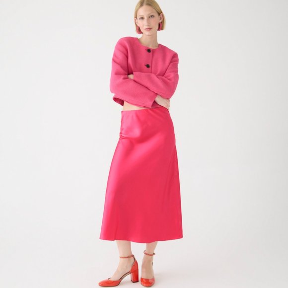 J. Crew Dresses & Skirts - $89.50 J. Crew Gwyneth slip A-line Elastic waistline skirt in Vivid Begonia pink